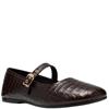 CLARKS WOMENS LIVIA JANE STRAP FLATS - DARK BROWN
